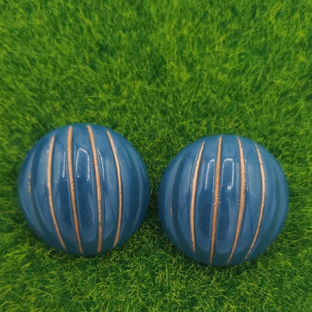 Royal Blue Fancy Round Earrings Vintage E1018‎